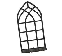LIbgiubhy Scaffale galleggiante nero in legno scavato telaio finestra montaggio a parete mensole pensili per espositore in cristallo e decorazioni per piante