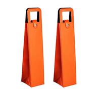 LIbgiubhy Set di 2 sacchetti in pelle sofisticati per bottiglie di vino, portatili, per picnic e feste, porta champagne, A