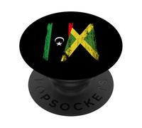 Libia Giamaica Mezza bandiera Libica Giamaicana Heritage PopSockets PopGrip Adesivo