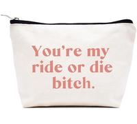 LIBIHUA Borsa da viaggio da donna, regalo per la festa della mamma, compleanno, Natale, trousse da viaggio, Beige, 9.8 ″ W x 7″ H x 2.7″ Bottom, 824-you're My Ride
