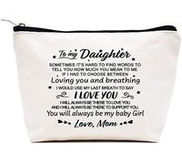 LIBIHUA Borsa di trucco delle donne, regali cosmetici della borsa per lei, sacchetto di viaggio femminile, 92-a mia figlia trovare parole, 9.8 ″ W x 7″ H x 2.7″ Bottom, 3-to My Daughter Trova Parole