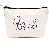 LIBIHUA Regalo di fidanzamento, regalo di nozze per donne, regalo per addio al nubilato per lei, regalo per feste di addio al nubilato, trousse per trucchi da viaggio, Beige, 9.8 ″ W x 7″ H x 2.7″