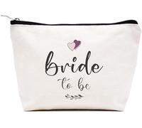 LIBIHUA Regalo di fidanzamento, regalo di nozze per donne, regalo per addio al nubilato per lei, regalo per feste di addio al nubilato, trousse per trucchi da viaggio, Beige, 9.8 ″ W x 7″ H x 2.7″