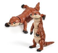 Libima 2 statuette realistiche di lontra stampate in 3D da 11,9 cm, articolate stampate in 3D, modello realistico, con dettagli realistici, flessibile, antistress, animale, per decorazione da