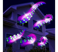 Libima 5 pz 1,5 m Halloween gonfiabile illuminato giganti tentacolo polpo con costruito in LED scoppiato dalla finestra esplodere decorazione per Halloween finestra decorazione all'aperto cortile
