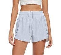Libin Pantaloni Corti da Corsa 2 in 1 da Donna, Leggeri, Traspiranti, per Lo Sport, per Il Fitness, per Lo Yoga, per la Palestra, per Il Jogging, per l'allenamento con Tasche, Parte Anteriore Piatta,