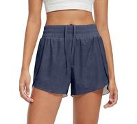 Libin Pantaloni Corti da Corsa 2 in 1 da Donna, Leggeri, Traspiranti, per Lo Sport, per Il Fitness, per Lo Yoga, per la Palestra, per Il Jogging, per l'allenamento con Tasche, Parte Anteriore Piatta,