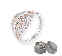 LIBIQI Handmade Witch's Return-Knot Protection Ring, Protect Your Loved Ones, S925 Witches Knot Ring, Silver Knot Design, Valentine's Day Gift for Her (Slivery,10)