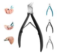 Libiyi Outfany Easyclip Easy Clip,Grishay Easyclip Nail Clippers,Cuticle Nippers,Stainless Steel Pedicure Clippers Toenail Cutters,Precision Toenail Clippers,for Thick or Ingrown Toenails (Black)