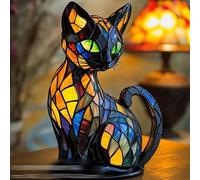 Libiyi Sherum GlowKitty, Sherum Glowkitty Lamp, Pubyfun GlowKitty, 3D Cute Pet LED Table Cat Stained Glass (A)