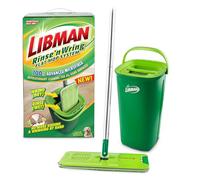 Libman Rinse 'n Wring Mop and Bucket System | Mocio per pavimenti in microfibra | Detergente per pavimenti in legno duro | Mocio bagnato e asciutto | Camere d'acqua pulite e sporche | Lame elettriche