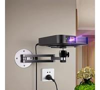 Liboer Supporto da parete pieghevole per proiettore, universale, regolabile, da soffitto, in lega di alluminio, staffa per proiettori (montaggio a parete)