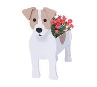 LIBOOI Jack Russell Terrier - Fioriera per cani, per piante da esterno, idea regalo per donne e uomini amanti dei cani, fioriere contenitore per decorazioni da giardino, cactus, regali per la casa