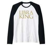 Libra King Top Birthday Gift for October Bday Libra Men Maglia con Maniche Raglan