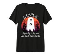 Libra Retro Ghost Zodiac Sign Funny Halloween Costume Maglietta Premium