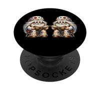 Librarian Gnome Graphic For Hippie Women And Teacher Reading PopSockets PopGrip Adesivo