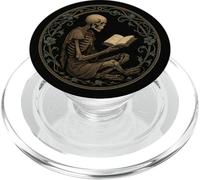Librarian Skeleton Gothic Goth Aesthetic Book Reading Lover PopSockets PopGrip per MagSafe