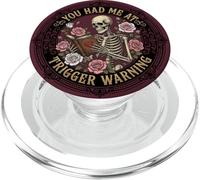 Librarian Skeleton Trigger Warning Book Reading Lover Floral PopSockets PopGrip per MagSafe