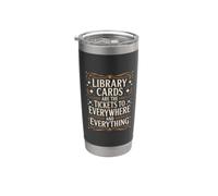 Library Cards Tickets To Everywhere And Everything Bicchiere termico in acciaio inox doppia parete