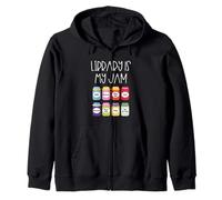 Library Is My Jam Bibliotecario Biblioteca Media Specialist School Felpa con Cappuccio