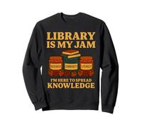 Library Is My Jam Divertente bibliotecario Che Legge a Scuola Felpa