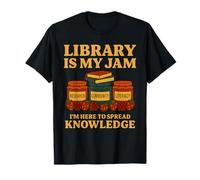 Library Is My Jam Divertente bibliotecario Che Legge a Scuola Maglietta