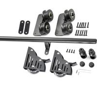 Library Ladder Track System Hardware in legno con freno guida scorrevole mobile per ufficio e soffitta rulli inclusiPerfetto per casa e spazio di lavoro Facile installazione funzionale ed elegante