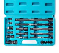 Libraton 18 pezzi Ribaltamento prolunga cricchetto, barre di estensione, adattatori per bussola, giunto universale, accoppiatore a percussione, accessori per bussola professionali, Cr-V