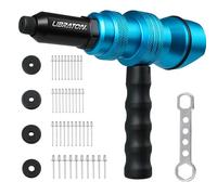 LIBRATON Adattatore per pistola a rivetti, adattatore per pistola a rivetti per trapano elettrico, accessorio per trapano a rivetti, per trapano elettrico senza fili, con manico, facile lavorazione