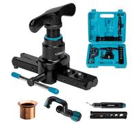 LIBRATON Cartellatrice per Condizionamento, 1/4'' a 3/4'' e 6-19mm, Cartellatrice HVAC Eccentrico a 45° per Tubi in Rame e Alluminio, Tagliatubi e Sbavatura Strumento, Cartellatrice Kit con Cassetta