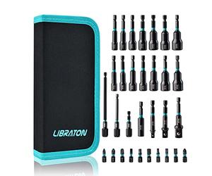 Libraton Driver Dado Magnetico, Punte per Trapano a Percussione 1/4", Autista Dadi Metrico e SAE, Punte per Cacciavite, Adattatori per Bussole a Impatto, Supporto per Bit, Estensioni a Sgancio Rapido