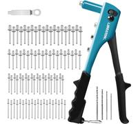 Libraton Rivettatrice Manuale 80 Pezzi Rivetti Con 4 HSS Teste Intercambiabili,