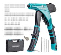 Libraton Rivettatrice Manuale, Pistola per Rivetti Professionale, Rivettatrice Pop con Contenitore per Albero, Strumento per Rivettatura Manuale, Ugelli Intercambiabili Senza Attrezzi, per Rivettatura