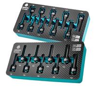 LIBRATON Set 19 Pezzi Bussole a Impatto Esagonali e Torx 1/2" - Acciaio S2 (H5-H19 + T30-T80) - per Chiavi a Impatto - Custodia XPE per Meccanica e Auto