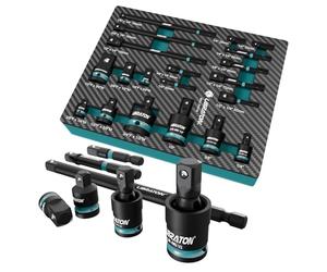 LIBRATON Set di 20 Adattatore per Bussole, Adattatori per Prese a Impatto, Include Riduttori per Bussole Cr-V, Giunti Universali Cr-Mo, Adattatore per Prese Cr-V e Scatola XPE, per Riparazione Auto