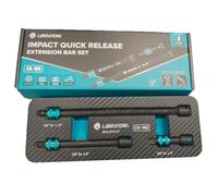 LIBRATON Set di barre di estensione a impatto da 3/8", 3", 6", 15,2 cm, 10", a sgancio rapido con collare scorrevole, acciaio Cr-Mo, finitura fosfato nero, utensili manuali automobilistici con vassoio