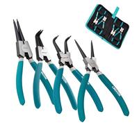 LIBRATON Set Pinze per Anelli Elastici, Kit Pinze Circlip Interne/Esterne 180mm con Punta Dritta e Curva a 90°, Molla per Anelli di Ritegno, Guarnizioni, Custodia Inclusa