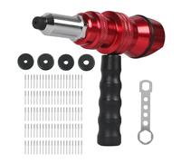 Libraton - Set professionale con 100 rivetti ciechi intercambiabili 2,4 - 4,8 mm, adattatore per pistola rivetti per trapano
