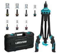 LIBRATON Strumento per Dadi Rivetto, Kit Strumento Rivnut da 40,64 cm, Pistola Rivnut Manuale con 7 Mandrini Intercambiabili Metrici, 70 Dadi Rivetto, Custodia di Trasporto, Design Dado a Rilascio