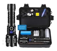 LIBRELUNE Torcia LED Ultra Potente, 50000 Lumen Tascabile, IP67 Impermeabile Tattica, Ricaricabile USB, 5 Modalità di Illuminazione, Zoomable, per Campeggio Escursionismo