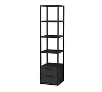 Libreria, 100% truciolare impiallacciato in melaminico, colore nero Antracite