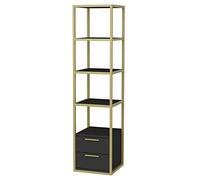 Libreria, 100% truciolare impiallacciato in melaminico, colore oro Antracite