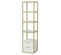 Libreria, 100% truciolare impiallacciato in melaminico, colore oro Bianco