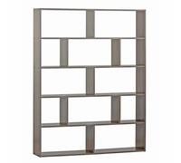 Libreria 12 Ripiani 124x160x24 cm in Legno MDF Rovere Scuro