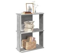 Libreria 3 Ripiani Grigio Cemento 60x30x80 cm Multistrato - Modern Bookcase with 3 Shelves for Living Room Office Sturdy Chipboard Storage Shelf for Books, Plants, Decor Easy Assembly & Maintenance