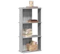 Libreria 3 Ripiani Grigio Sonoma 60x30x120cm Legno Multistrato, Scaffale Libri Moderno per Soggiorno Camera, Libreria a Parete con Ampio Spazio per Libri Piante Decorazioni, Facile Pulire e Montare