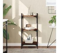 Libreria 3 Ripiani in Legno Multistrato Rovere Marrone 40x30x86 cm per Libri e Oggetti Decorativi, Scaffale Moderno con Piedini Regolabili Telaio in Metallo, Ideale per Soggiorno e Camera da Letto