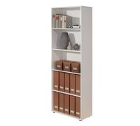 LIBRERIA 5 RIPIANI LAMINATO BIANCO, 60X180X30 CM