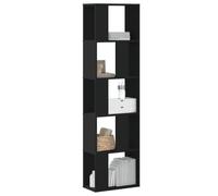 Libreria 5 Ripiani Nera 45x23,5x162,5cm in Legno Multistrato - Moderna Libreria per Soggiorno e Ufficio con Ampio Spazio, Design Pratico Materiale Durevole per Libri e Oggetti Decorativi