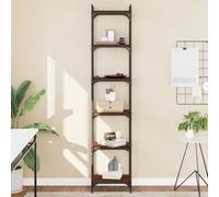 Libreria 6 Ripiani in Legno Multistrato Rovere Marrone 40x30x188cm - Scaffale Libri Moderno con Struttura Metallica, Ideale per Soggiorno e Camera da Letto, Design Industriale, Facile da Pulire